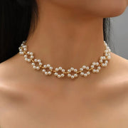 Ins Pearl Flower Clavicle Necklace